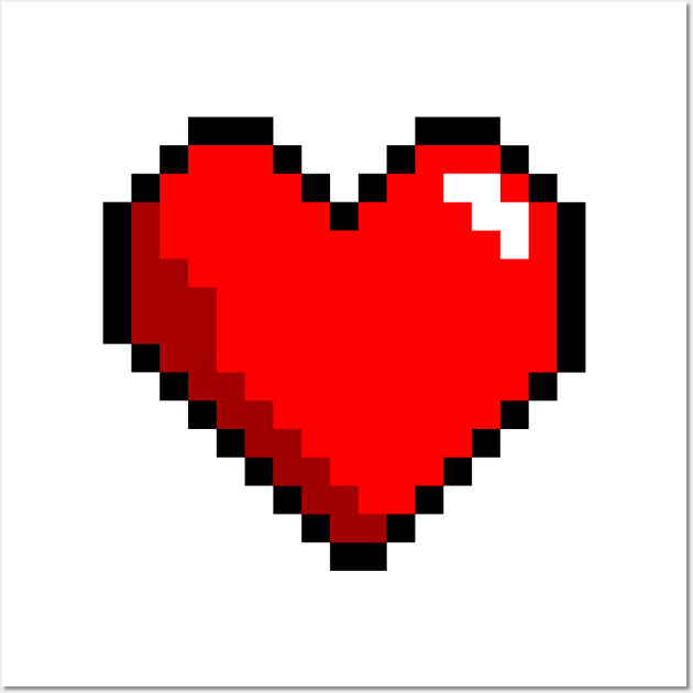 Pixel Gaming Heart XP Love Wall Art by Shirtbubble